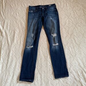 Mavi Emma slim darkwash distressed boyfriend jeans